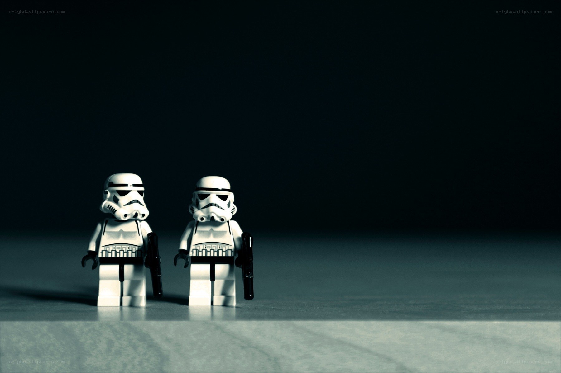 Two stormtrooper minifigures