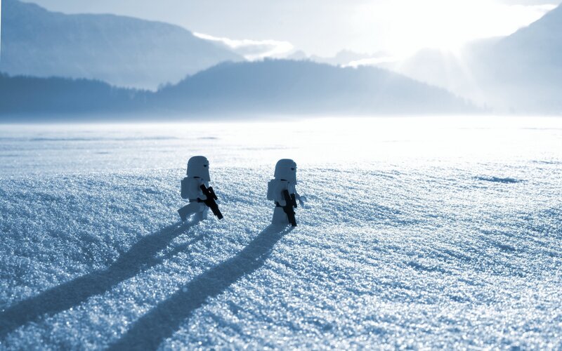Two Stormtroopers in Snow — White