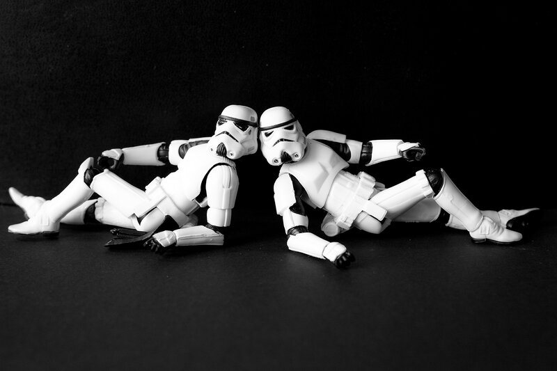 Two stormtroopers lying together