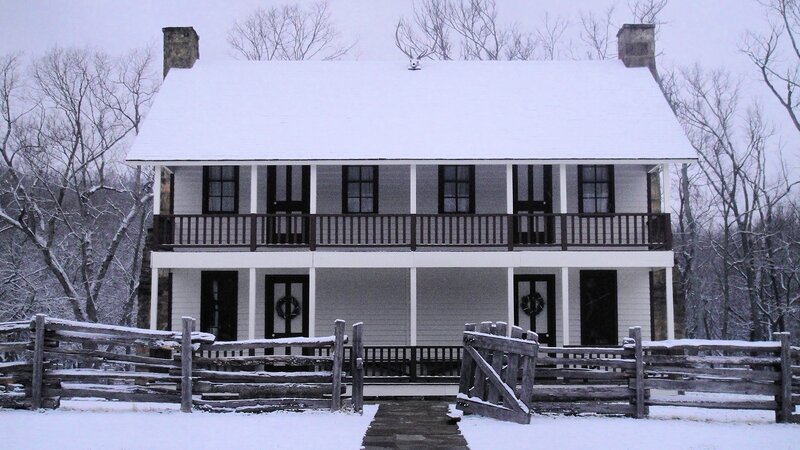 Two-story House in Snow