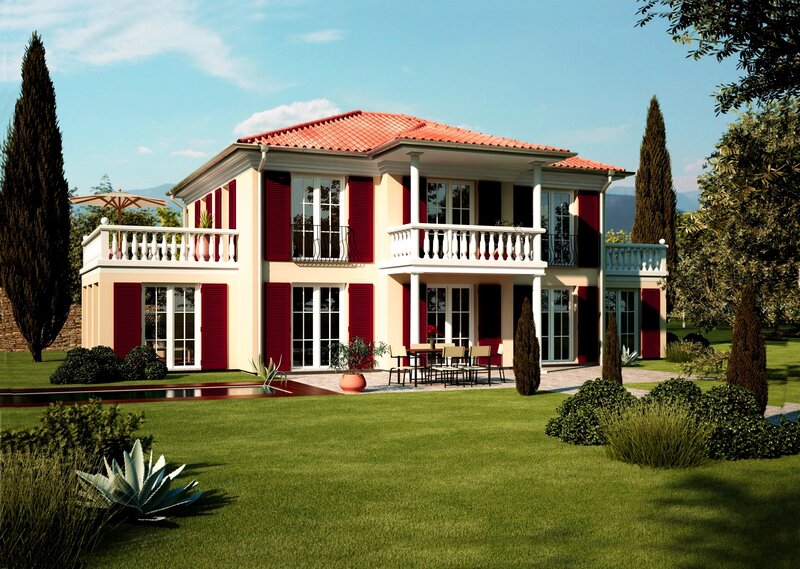 Two-story House with Garden — Beige