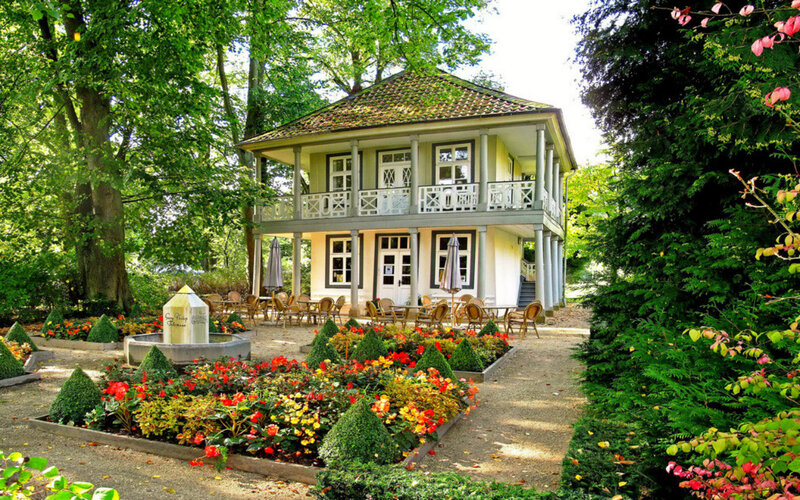 Two-story House with Garden — Green, Serene