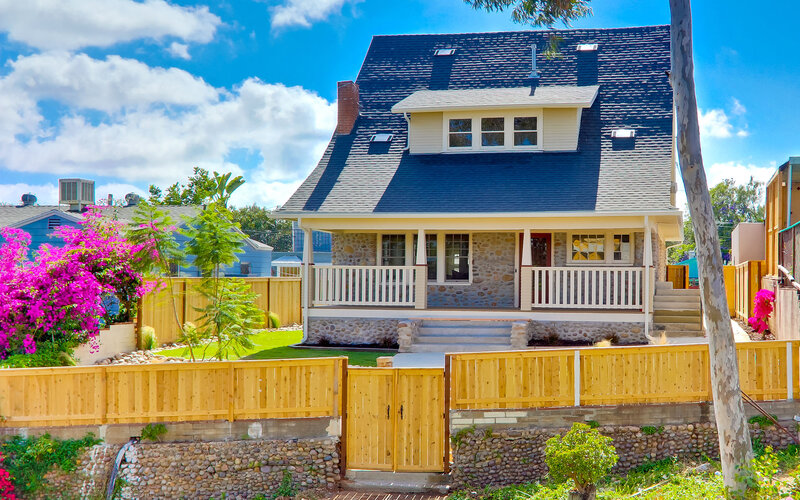 Two-story House with Porch — Blue