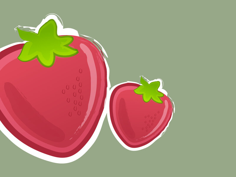 two strawberries illustration
