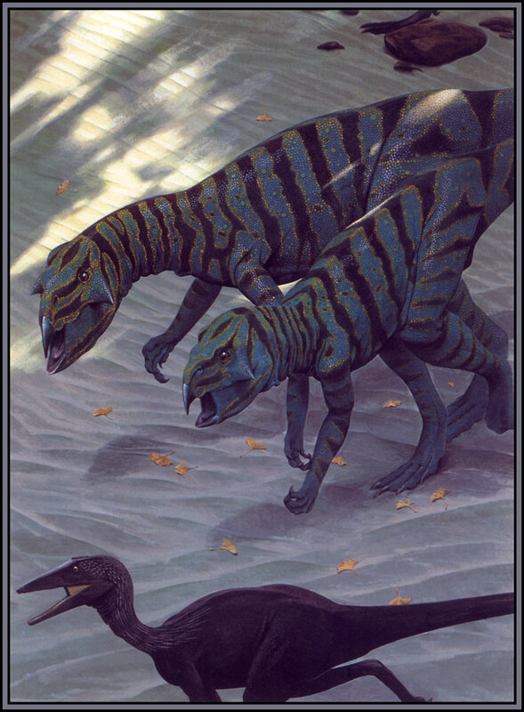 Two Striped Dinosaurs