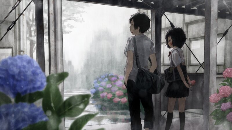 Two Students at a Bus Stop