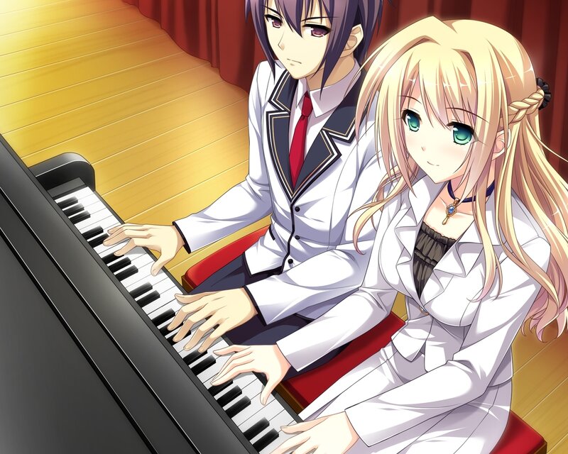Two Students at Piano