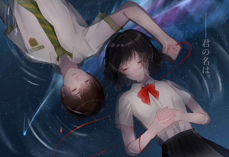 Two Students Floating in Space