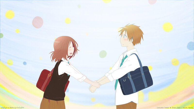 Two Students Holding Hands — Blue