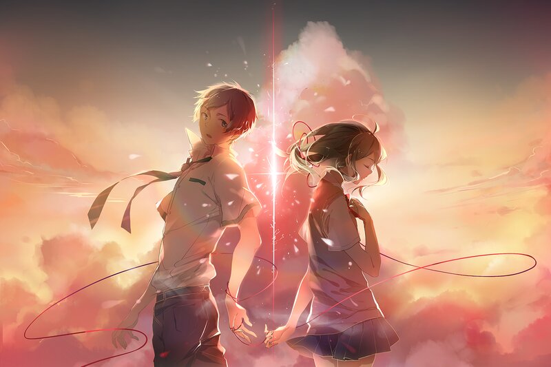 Two Students Holding Hands — Orange