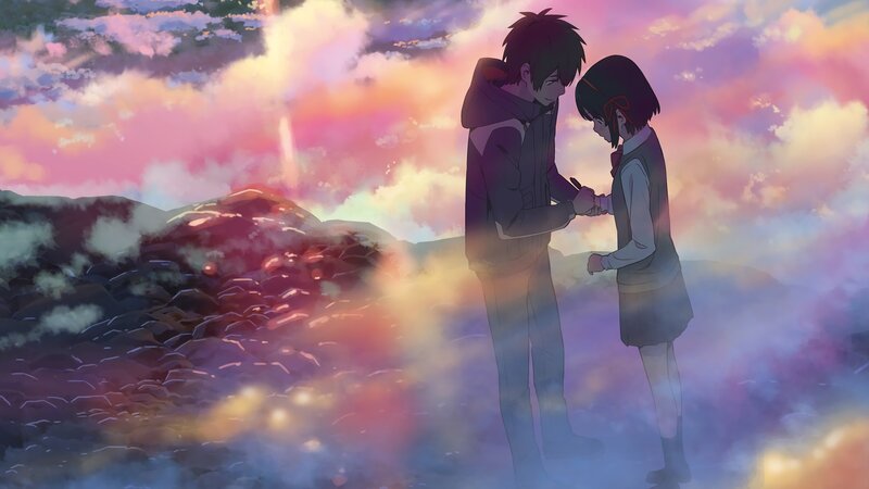 Two Students Holding Hands — Pink, Dramatic, Sunset