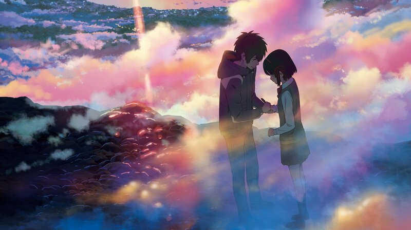 Two Students Holding Hands — Pink, Dramatic