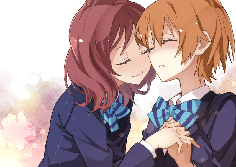 Two Students Hugging — Blue, Affectionate