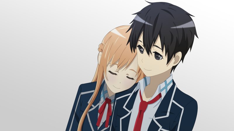 Two Students Hugging — Blue