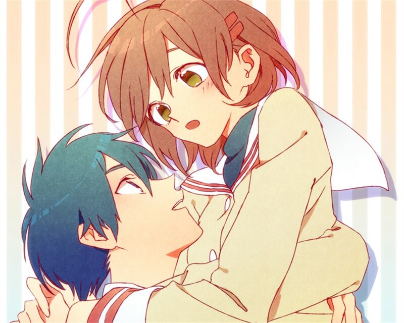 Two Students Hugging — Brown, Affectionate