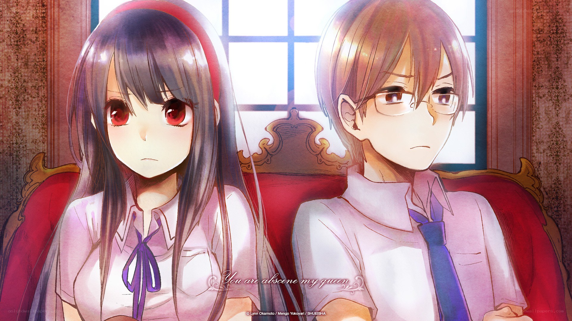 Two students in a formal setting