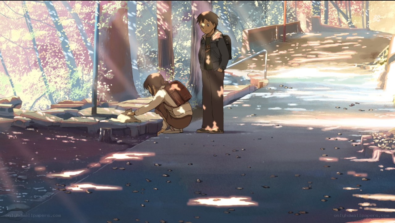 Two students in a park