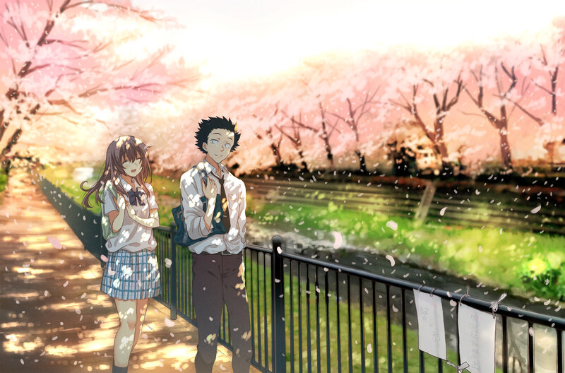 Two Students in Cherry Blossoms