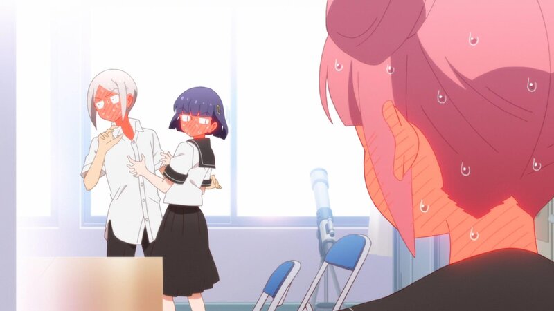 Two Students in Classroom — White, Humorous