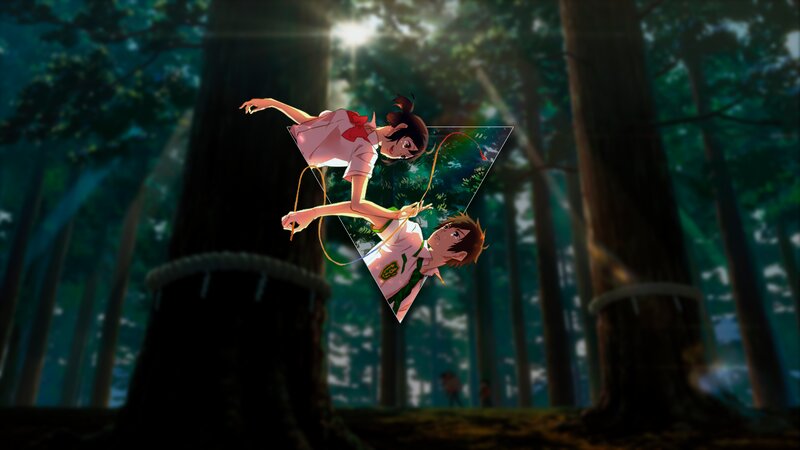 Two Students in Forest — Green