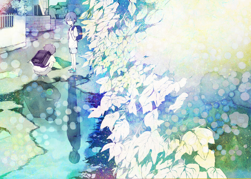 Two Students in Rain