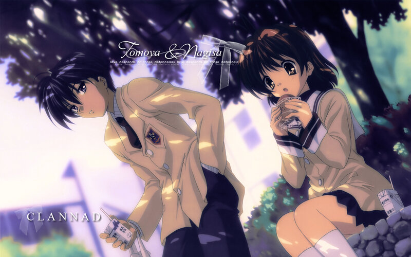 Two Students in School Uniforms — Purple, Calm