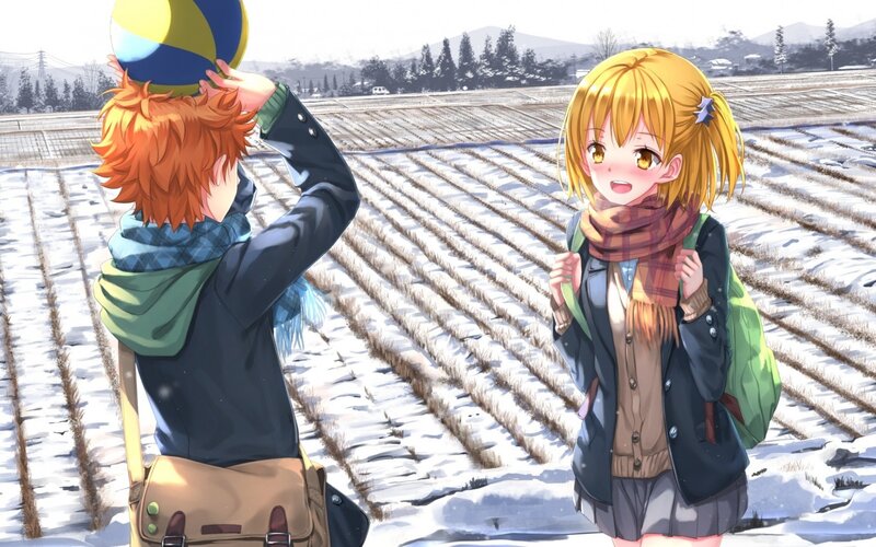 Two Students in Snow