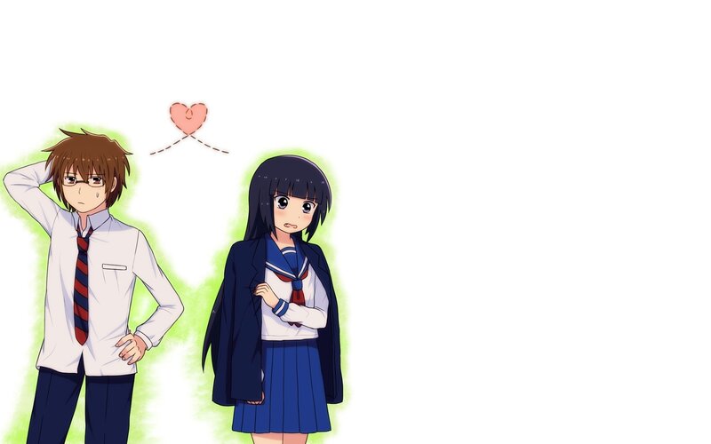 Two Students in Uniforms — White
