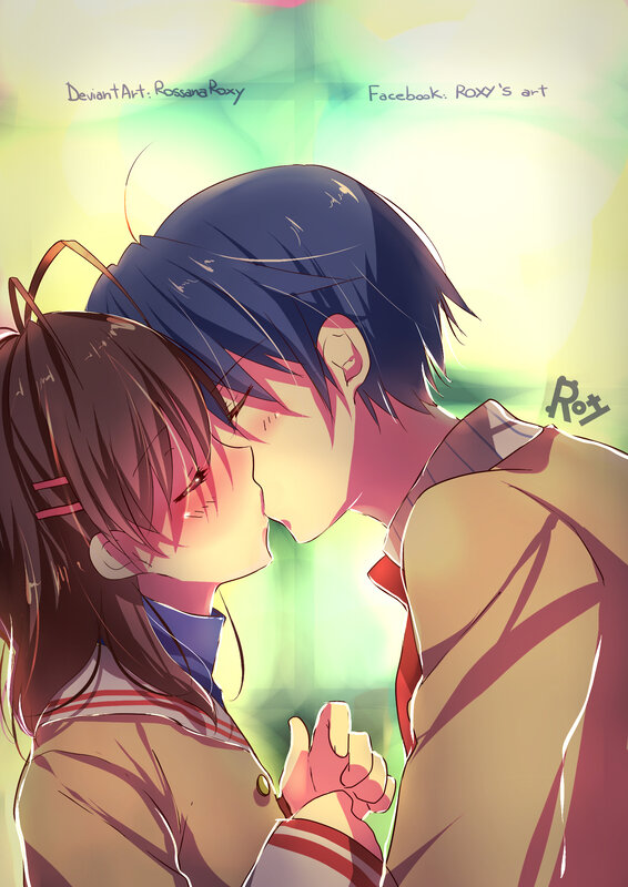 Two Students Kissing — Green
