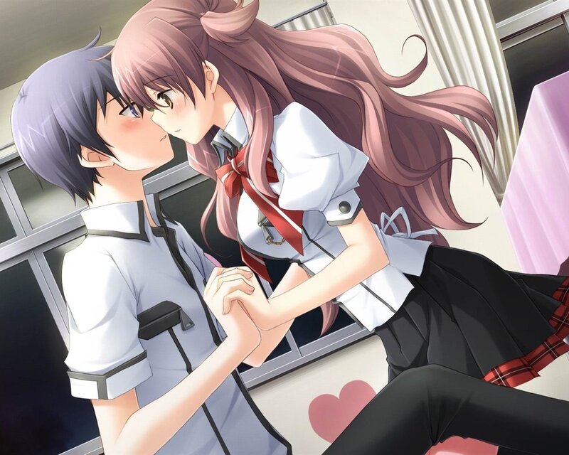 Two Students Kissing — White