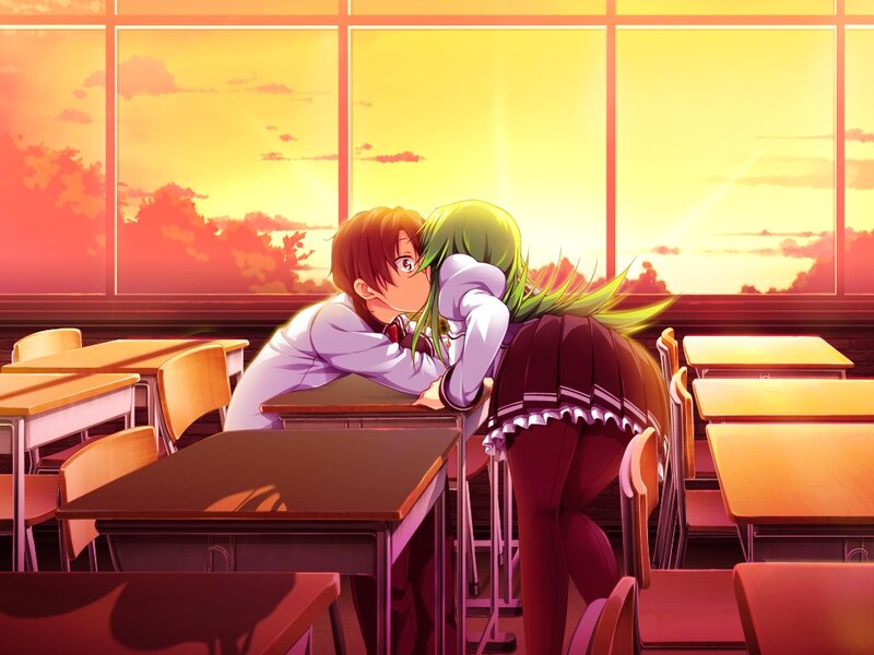 Two Students Kissing — Yellow