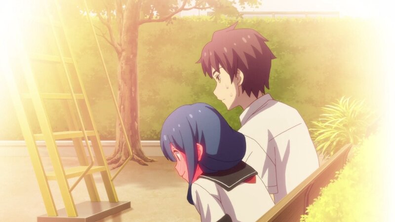Two Students on a Bench — Yellow