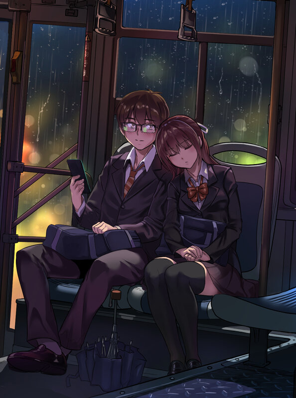 Two Students on a Bus