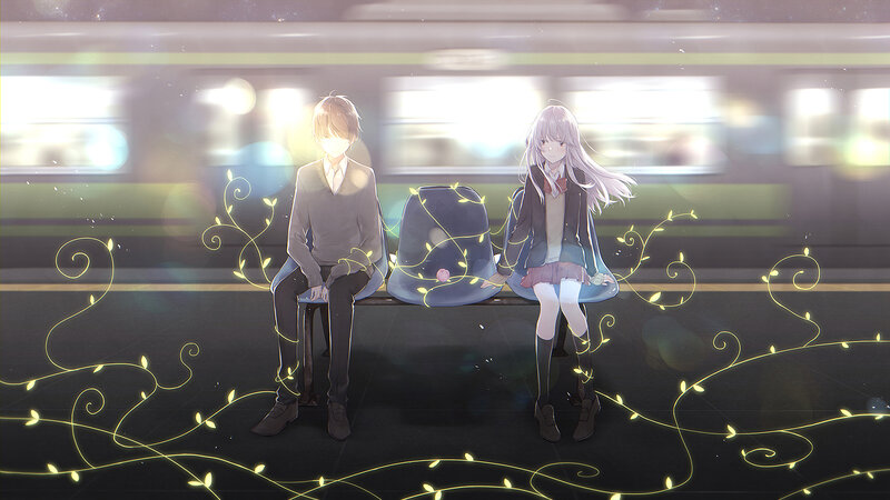 Two Students on Bench — Black