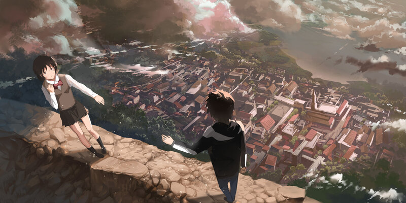 Two Students on Cliff