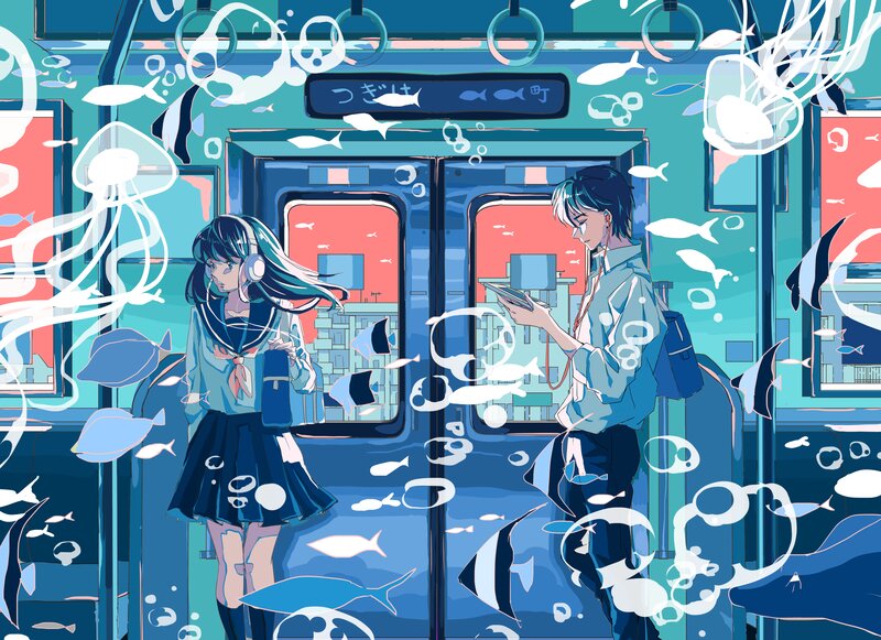 Two Students on Subway