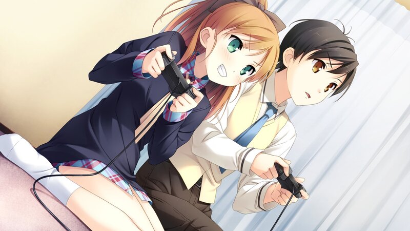 Two Students Playing Game — Blue