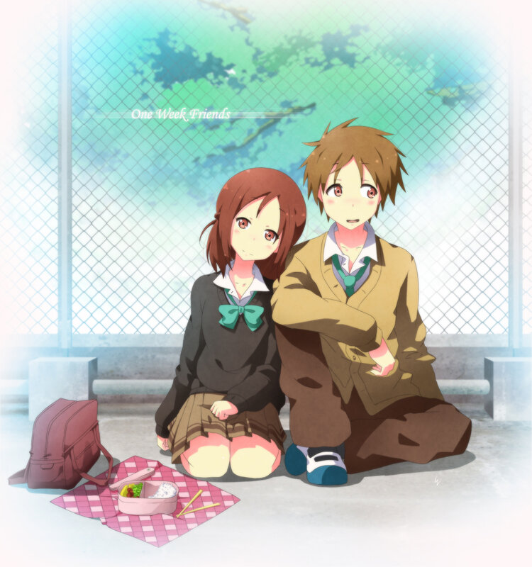 Two Students Sitting — Green, Calm