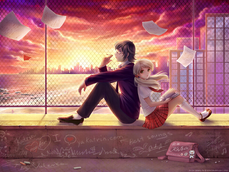 Two Students Sitting