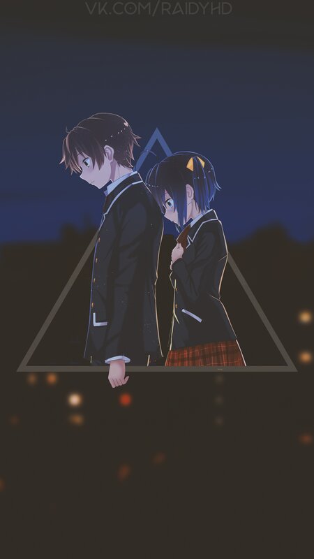 Two Students Standing Back to Back — Blue