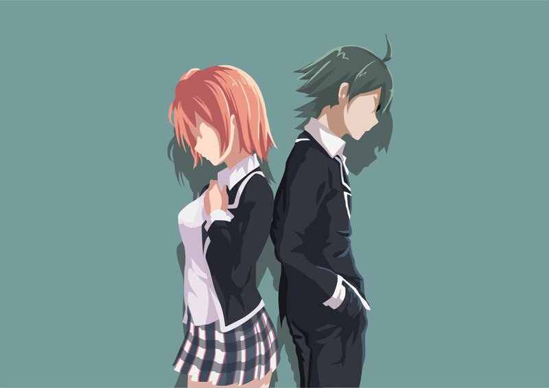Two Students Standing Back to Back — Teal