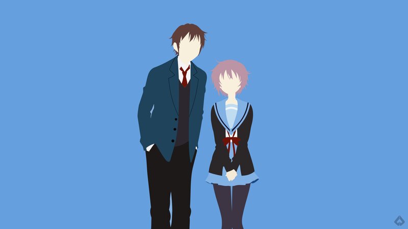 Two Students Standing — Blue, Calm