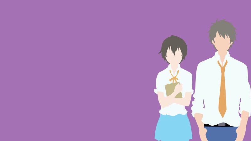 Two Students Standing — Purple