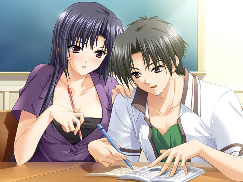 Two Students Studying — Purple