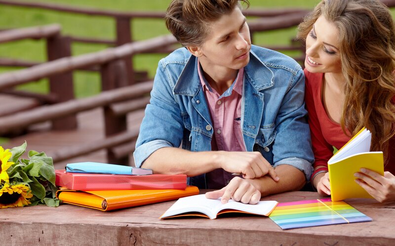 Two Students Studying