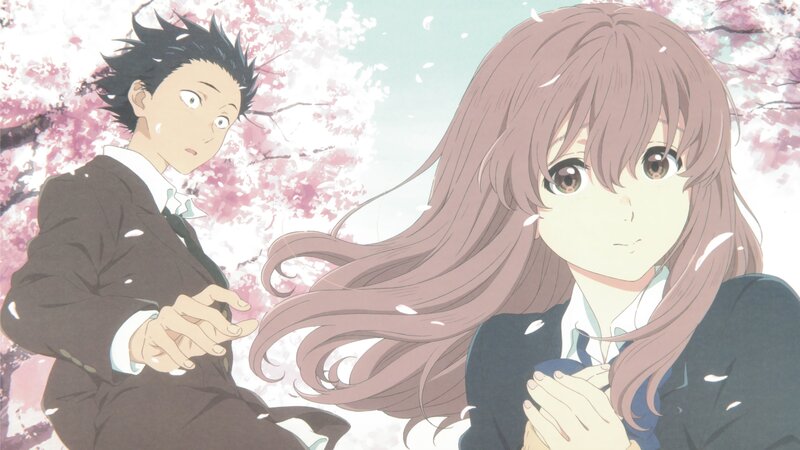 Two Students under Cherry Blossoms — Pink, Serene, Spring