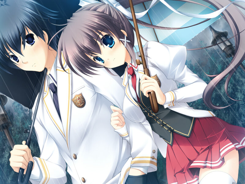 Two Students under Umbrella