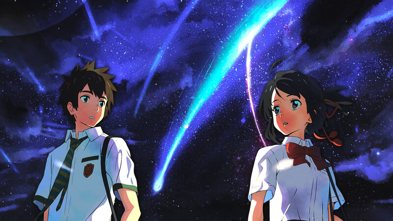 Two Students Watching Meteors — Blue, Dramatic, Night