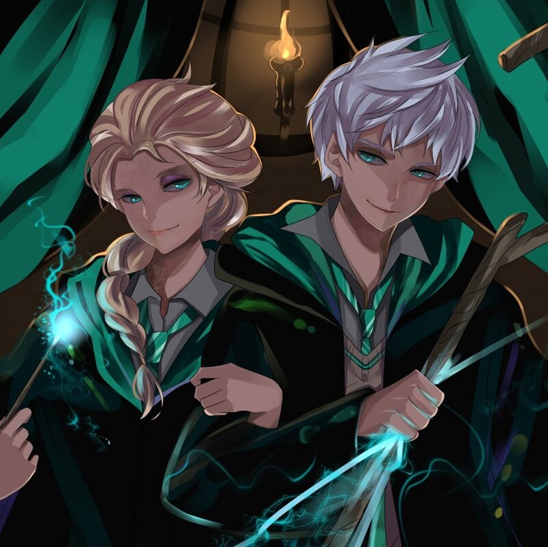 Two Students with Wands