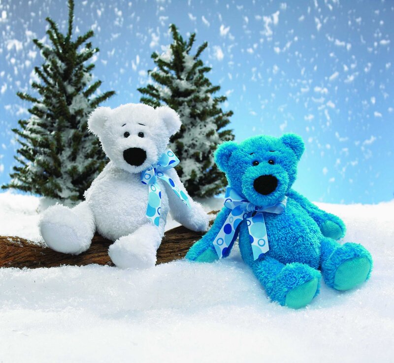 Two Stuffed Bears in Snow